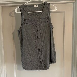 GAP Charcoal Tank Top with Lace Detail